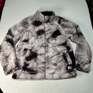 The North Face Women's Small Gray Purple Ridge Fleece Hooded Full Zip Jacket